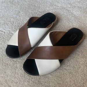Marséll Crossover Leather Strap Sandals, Size 36 EU / 6 US